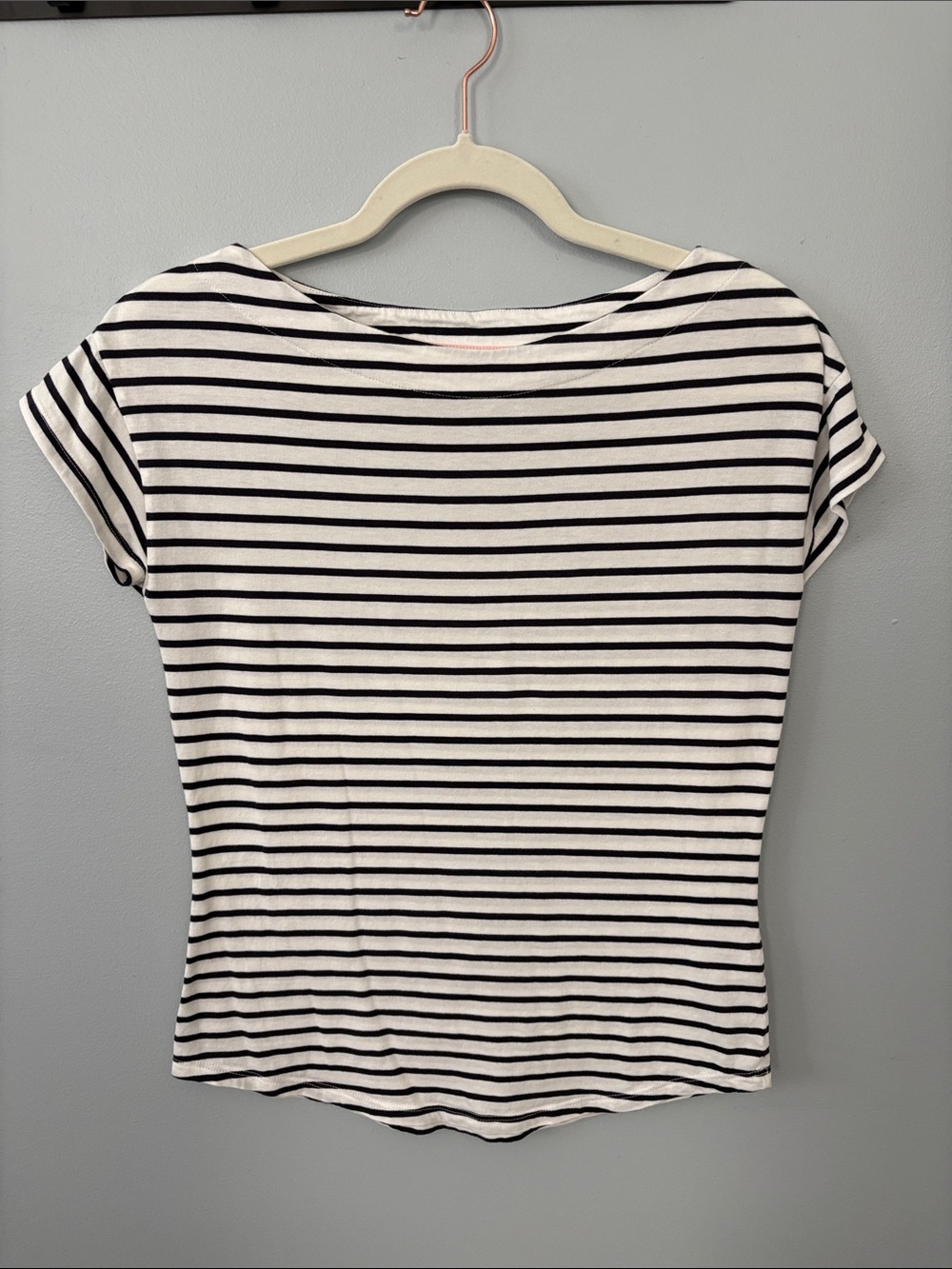 Boden Navy and White Striped Short-Sleeve Tee